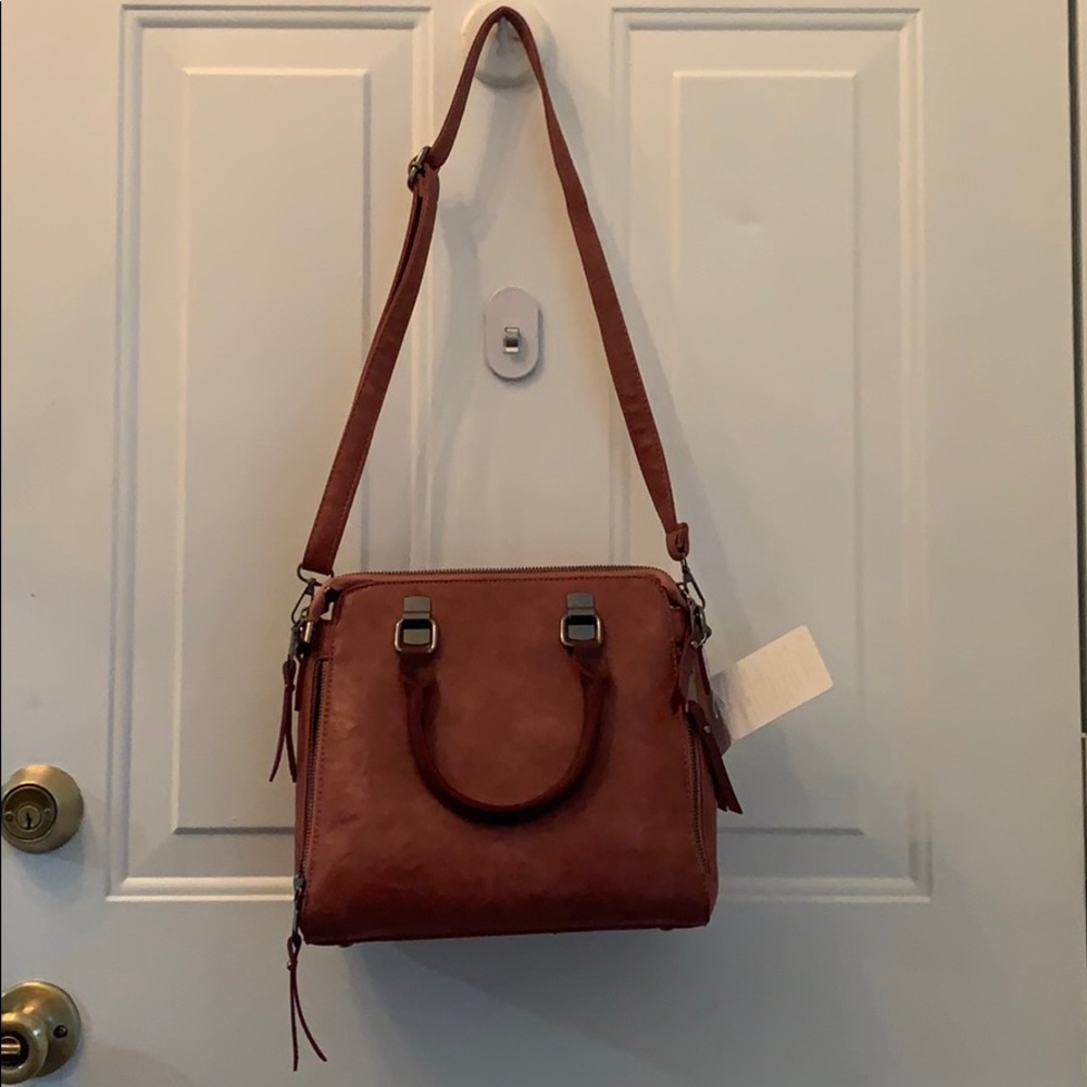 Ivy & Fig dark red leather bag. BRAND NEW.